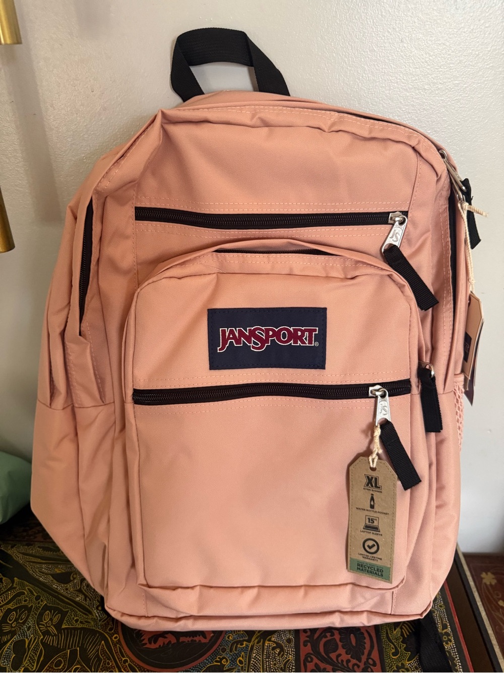 ✨ JanSport Big Student Backpack Misty Rose Pink XL 15" Laptop Sleeve NWT ✨